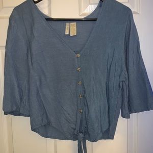 Blue crop top Jean shirt